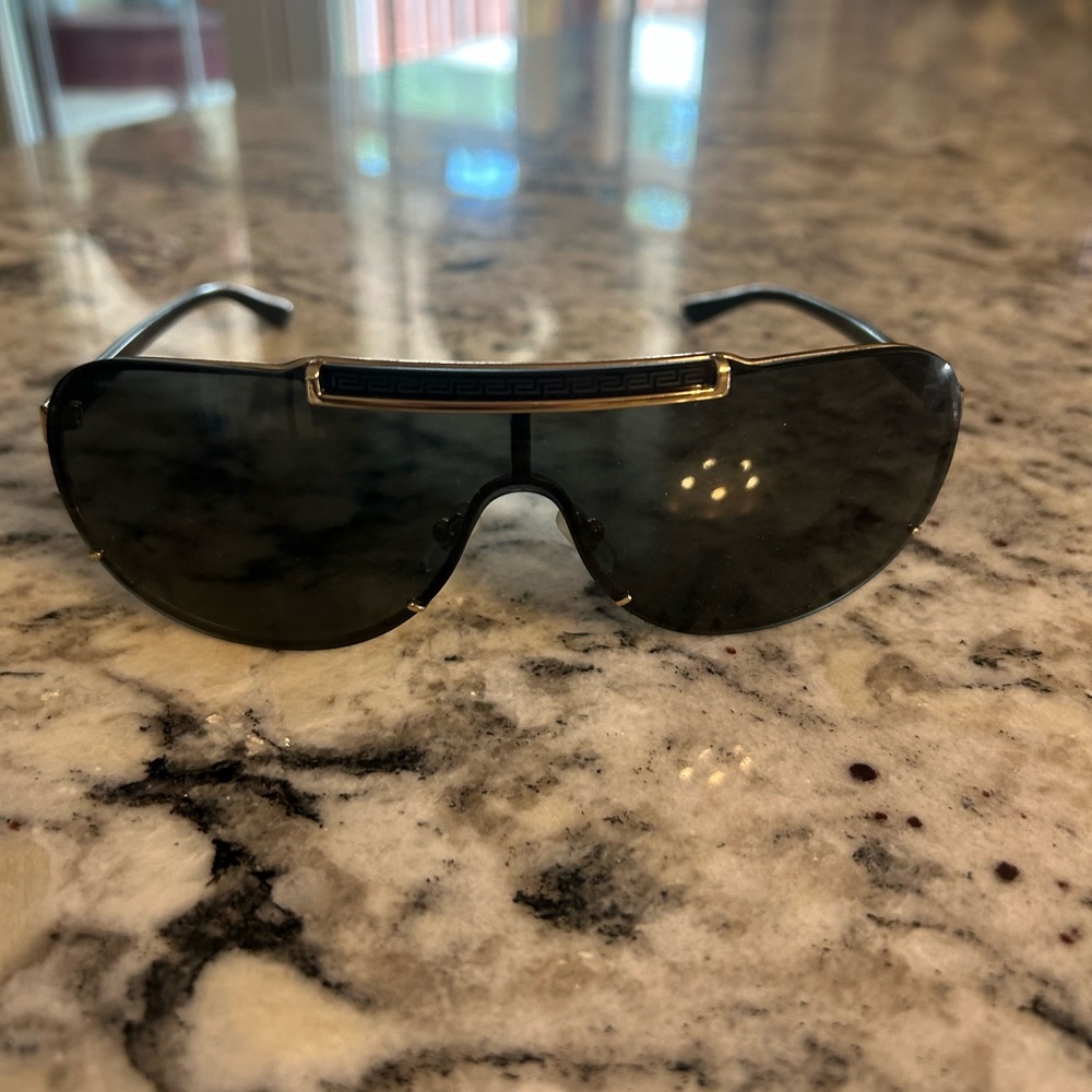 Versace Black Sunglasses with Gold Accents